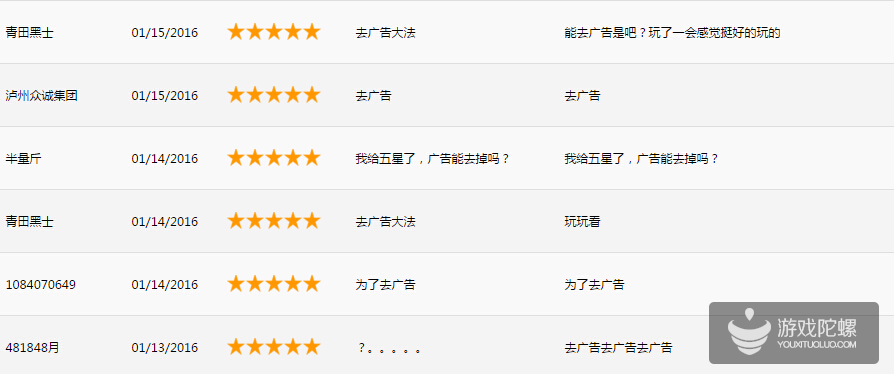 App Store上给游戏五星差评的玩家都是什么心理?