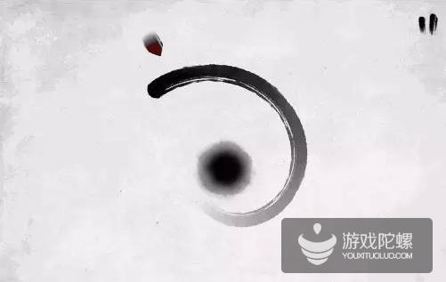 笔者个人比较喜欢的关卡之一:一道墨迹围绕着中心旋转,按住屏幕后,墨迹的旋转直径扩大、速度加快,玩家需要控制墨迹的旋转来“打飞”四周的剑,操作起来有一定的难度。